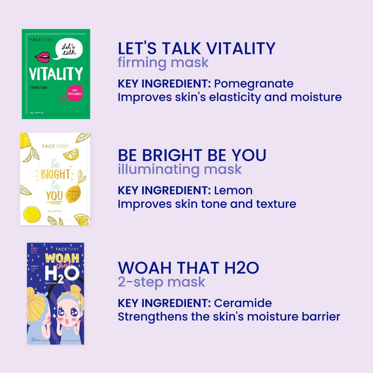 FACETORY K Beauty Face Mask Skin Care - BEST OF 7 COLLECTION Sheet Mask Set | Natural Premium Korean Face Mask For All Skin Types - No Sulfates No Parabens (7 pc)