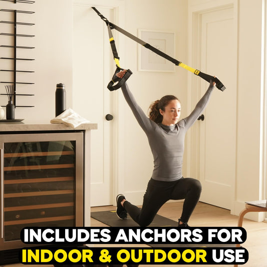 TRX All-in-ONE Suspension Training System: Full Body Workouts for Your Home Gym, Travel, and Outdoors | Includes Indoor & Outdoor Anchors, Workout Guide and Video Downloads