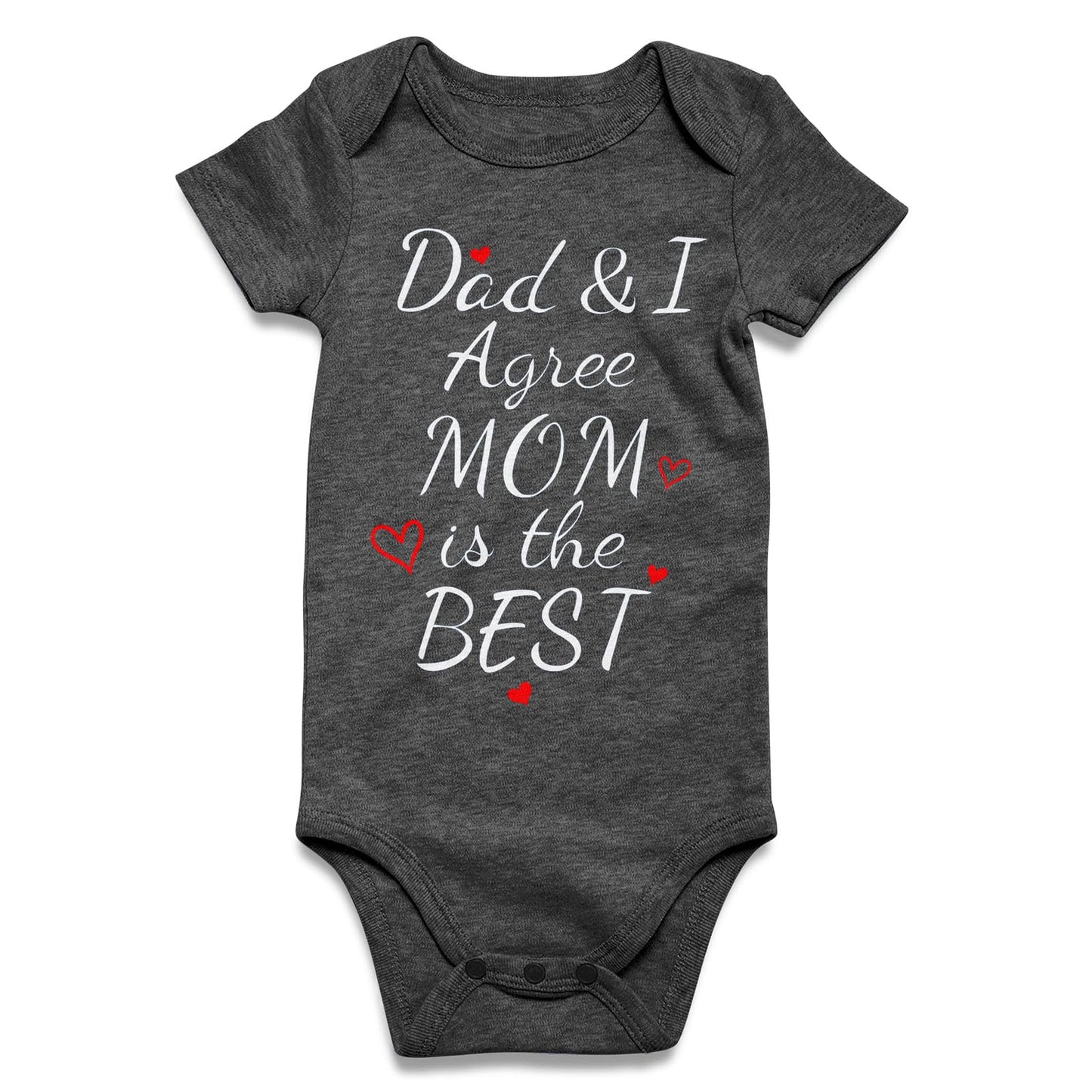 UNIFACO Baby Boy Girl Funny Clothes 6-9 Months Dad And I Agree Mom Is The Best Infant Romper New Parents Gifts for Couples