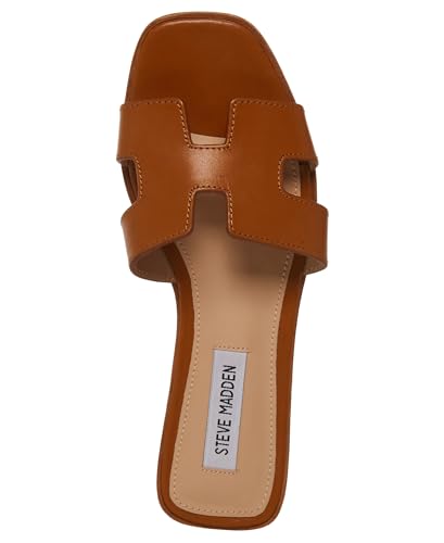 Steve Madden Women's Hadyn Sandal, Cognac Leather, 8