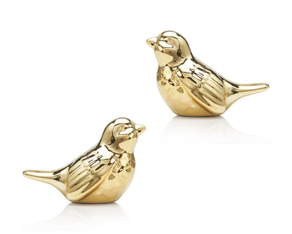 Artconal Small Bird Statue, 2-Pack 3.5 inch Shiny Gold Accent Small Knick Knacks Gifts, for Home Office Shelf Desk Coffee Table Decoration