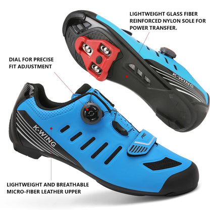 Kushike Unisex Adult Cycling Shoes, Blue, Size 11.5 Women, Model 2306A, Athletic Shoe, Compatible with Pelaton Pedals, Delta Cleats Included