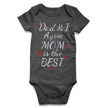 UNIFACO Baby Boy Girl Funny Clothes 6-9 Months Dad And I Agree Mom Is The Best Infant Romper New Parents Gifts for Couples
