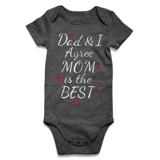 UNIFACO Baby Boy Girl Funny Clothes 6-9 Months Dad And I Agree Mom Is The Best Infant Romper New Parents Gifts for Couples