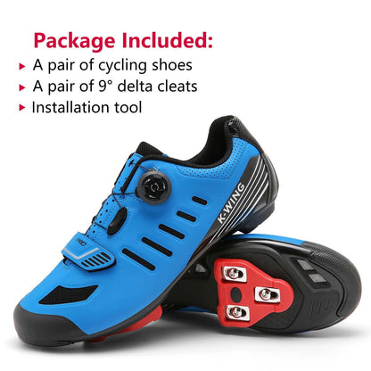 Kushike Unisex Adult Cycling Shoes, Blue, Size 11.5 Women, Model 2306A, Athletic Shoe, Compatible with Pelaton Pedals, Delta Cleats Included