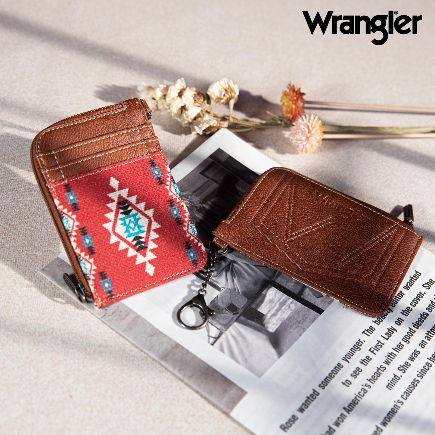 Montana West Wrangler Card Wallet for Women Boho Aztec Credit Card Holder with Zipper Pocket WG2203-W005BDY